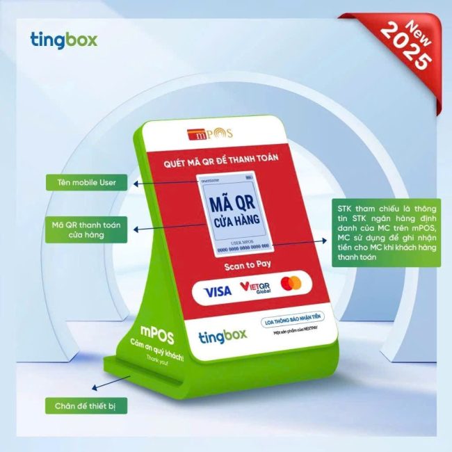 Máy quét mã QR để thanh toán, vào trực tiếp TK Ngân hàng
